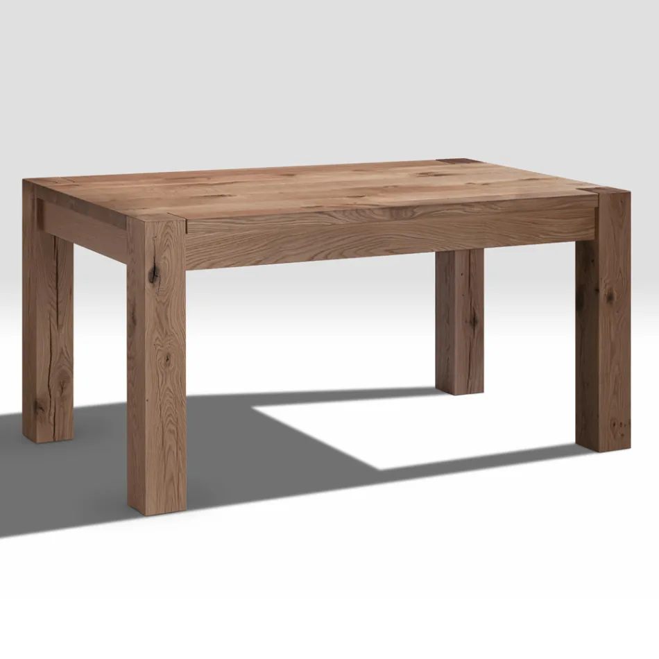 Mesa Extensível com Pernas Folheadas e Tampo Made in Italy - Tash Viadurini