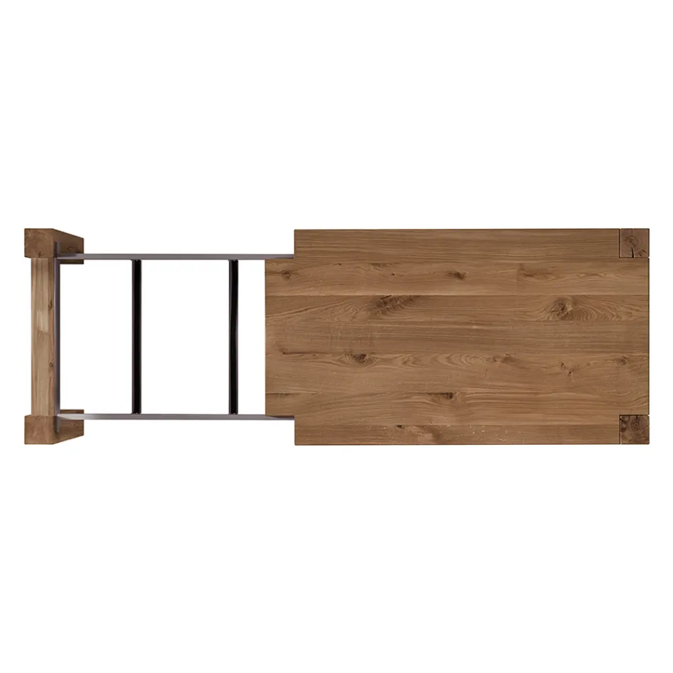 Mesa Extensível com Pernas Folheadas e Tampo Made in Italy - Tash Viadurini