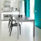 Mesa extensível com pés em madeira de faia, L130 / 210xP80cm, Denisio Viadurini