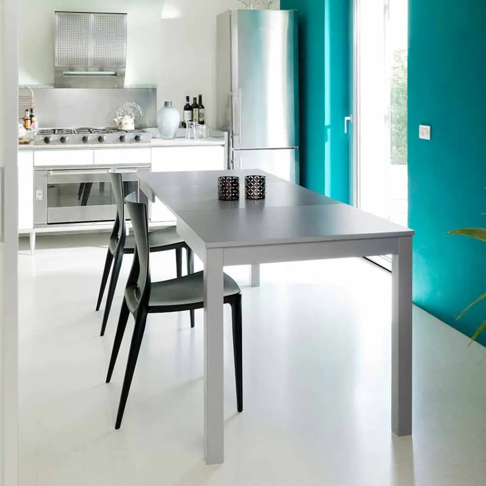 Mesa extensível com pés em madeira de faia, L130 / 210xP80cm, Denisio Viadurini