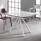 Mesa extensível com tampo de cerâmica e pernas de metal, Lozzolo Viadurini