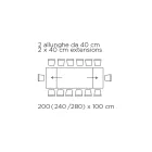 Mesa extensível com tampo de vidro Made in Italy - Equatore Viadurini