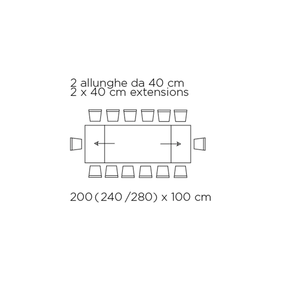 Mesa extensível com tampo de vidro Made in Italy - Equatore Viadurini