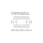 Mesa extensível com tampo de vidro Made in Italy - Equatore Viadurini