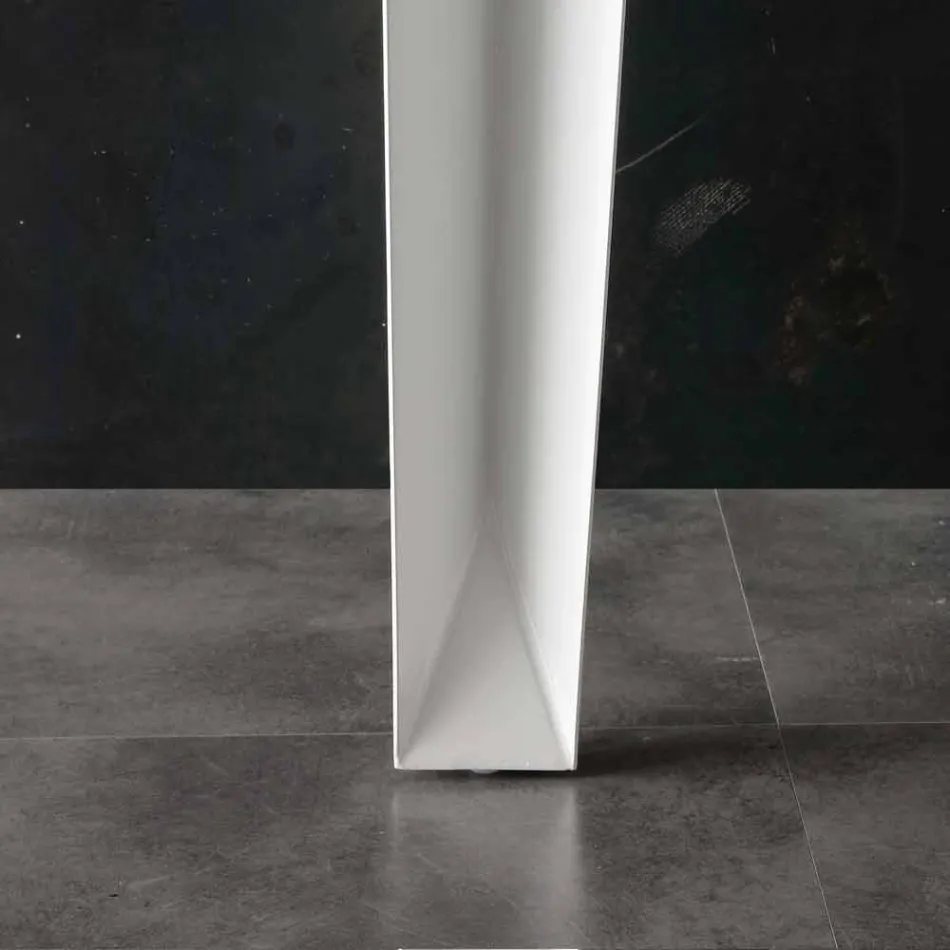 Mesa extensível com tampo moderno de vidro temperado Baltimore Viadurini