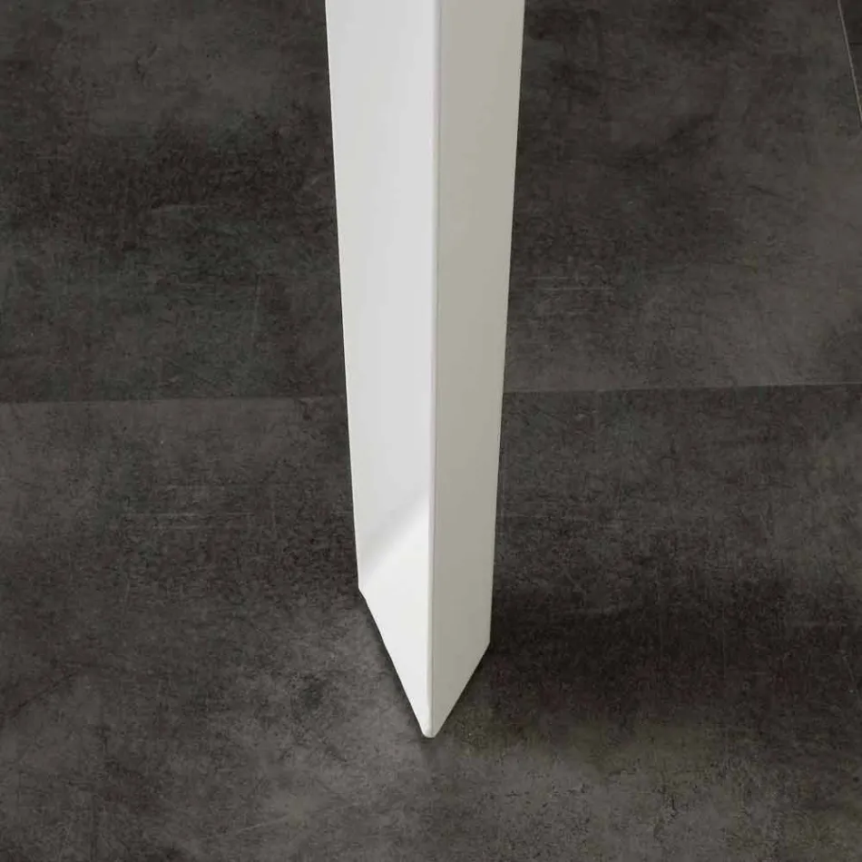 Mesa extensível com tampo moderno de vidro temperado Baltimore Viadurini