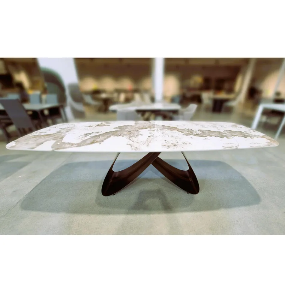 Mesa extensível de 180 a 260 cm em pedra sinterizada Gres com acabamento Pandora - Orion Viadurini