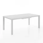 Mesa extensível de jardim com tampo e base em alumínio branco - Parler Viadurini