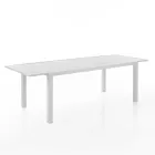 Mesa extensível de jardim com tampo e base em alumínio branco - Parler Viadurini