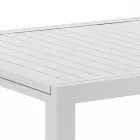 Mesa extensível de jardim com tampo e base em alumínio branco - Parler Viadurini