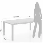 Mesa extensível de jardim com tampo e base em alumínio branco - Parler Viadurini