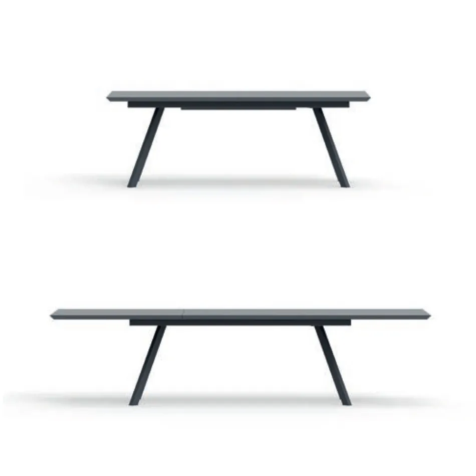 Mesa de jardim extensível em aço galvanizado fabricado na Itália - Brienne Viadurini