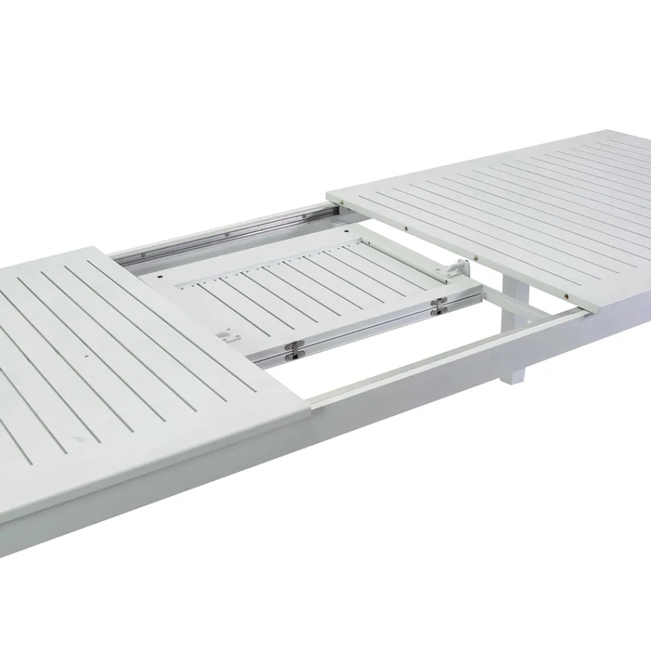 Mesa de jardim extensível em alumínio com tampo de ripas - Passport Viadurini