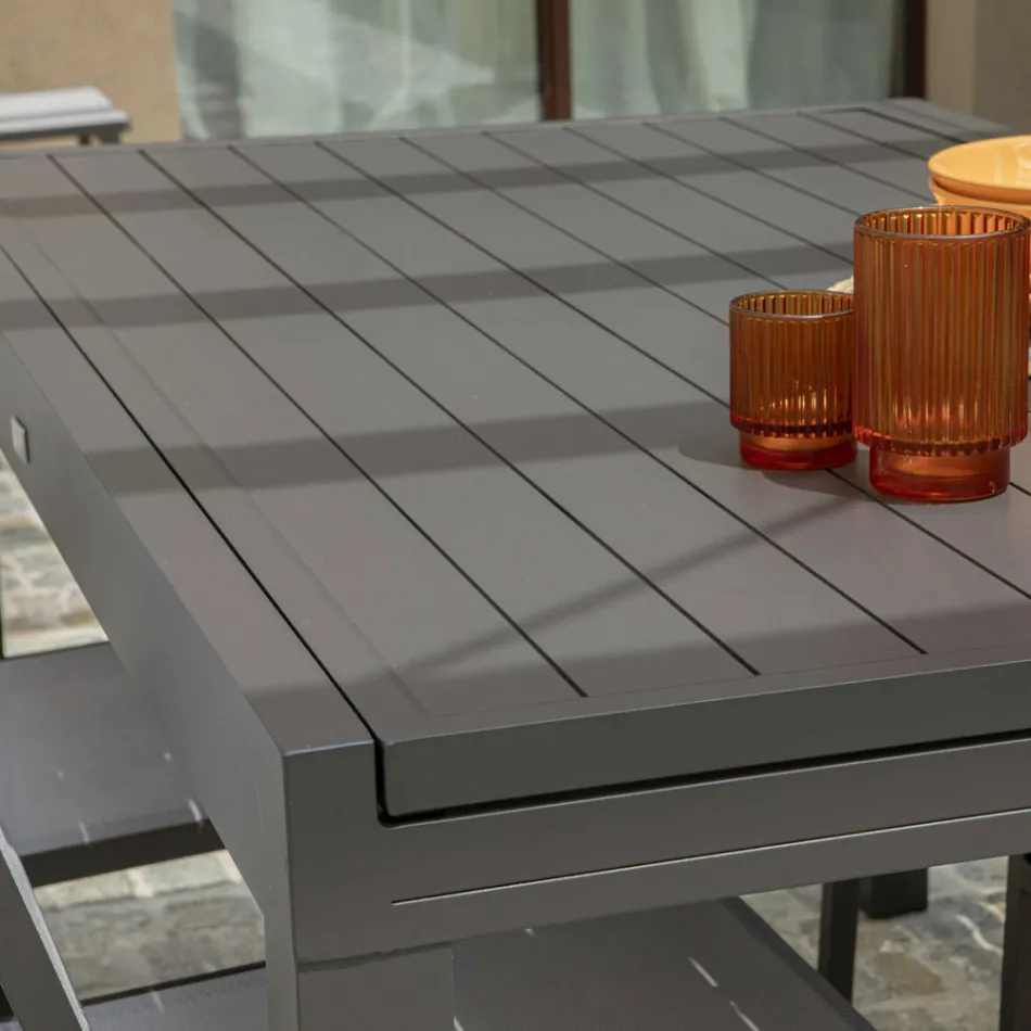 Mesa de jardim extensível totalmente em alumínio - Folha Viadurini
