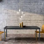 Mesa extensível para sala com tampo em melamina e pés metálicos - Shaila Viadurini