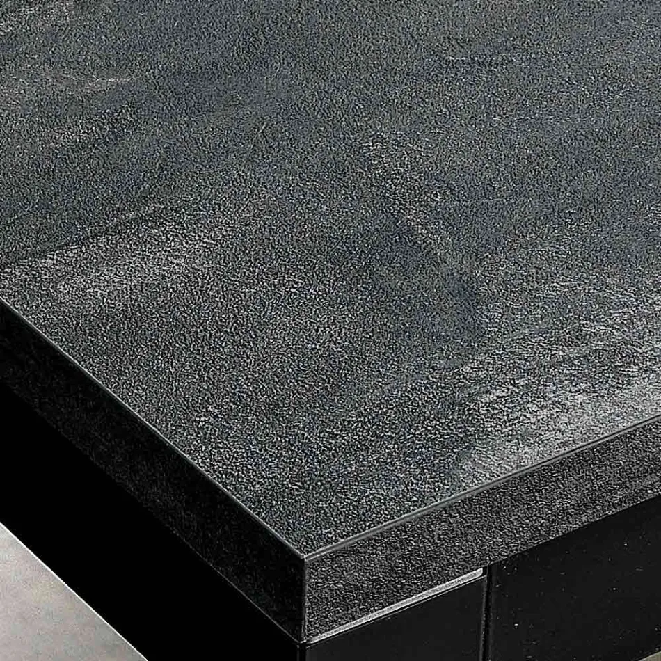 Mesa extensível para sala com tampo em melamina e pés metálicos - Shaila Viadurini