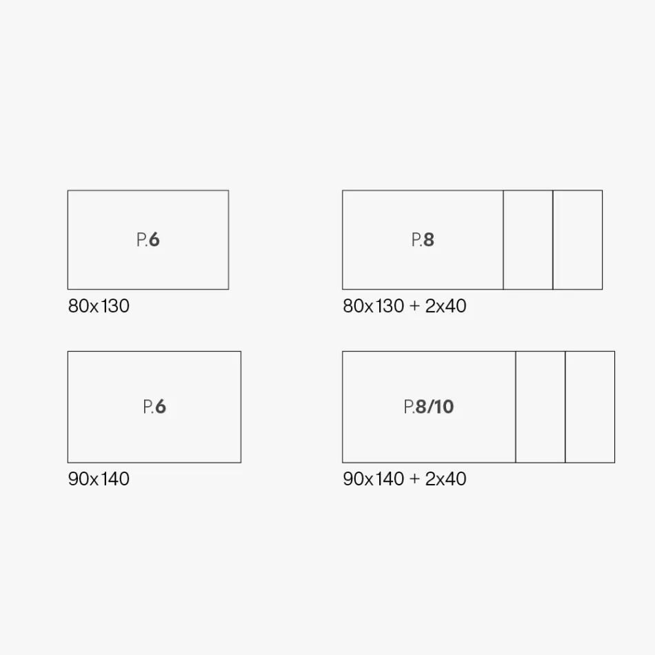 Mesa extensível para sala com tampo em melamina e pés metálicos - Shaila Viadurini
