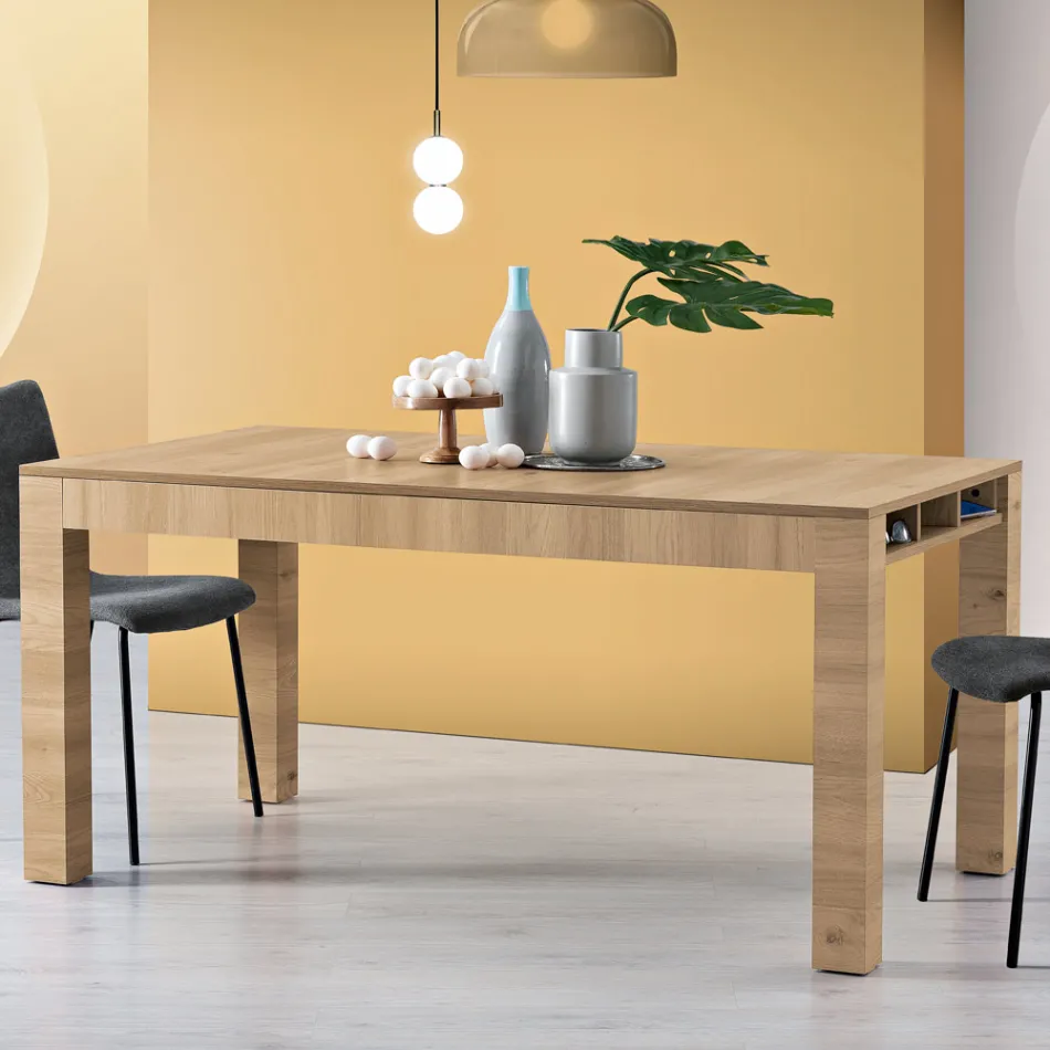 Mesa extensível da sala em melamina Made in Italy - Ondine Viadurini