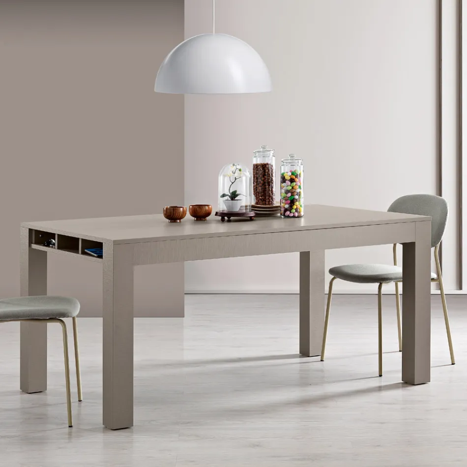 Mesa extensível da sala em melamina Made in Italy - Ondine Viadurini