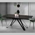 Mesa extensível de sala em metal e vidro cerâmico Made in Italy - Meluso
