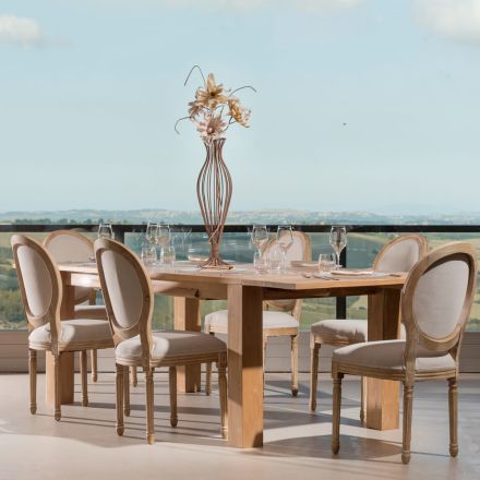 Mesa extensível para sala de estar feita de madeira maciça de teca - Fidia Viadurini