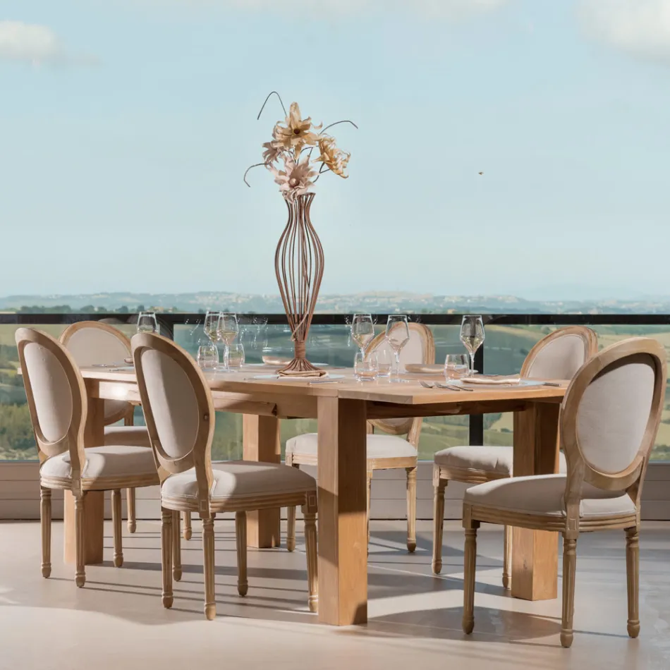 Mesa extensível para sala de estar feita de madeira maciça de teca - Fidia Viadurini