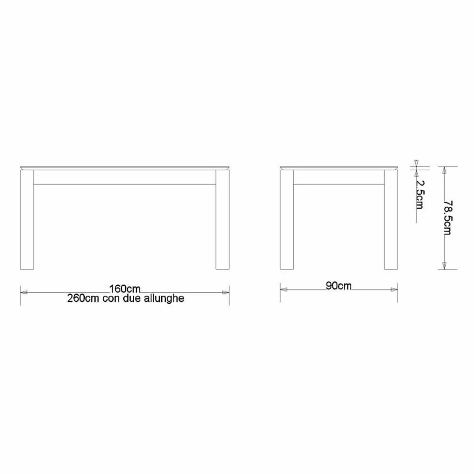 Mesa de design extensível em carvalho maciço, fabricada na Itália, Frank Viadurini