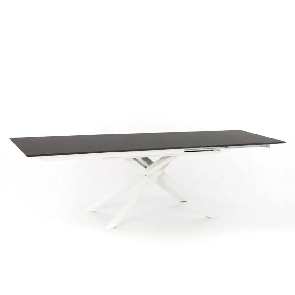 Mesa extensível de design com pernas de metal, Lucera Viadurini