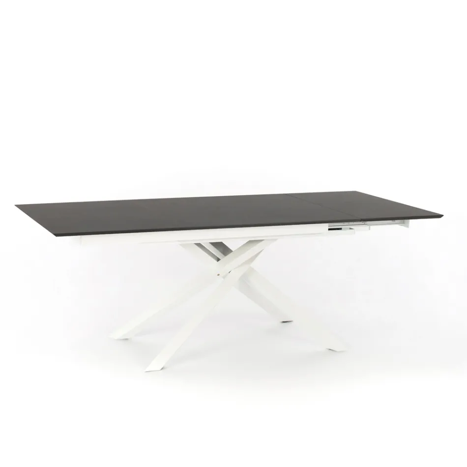 Mesa extensível de design com pernas de metal, Lucera Viadurini