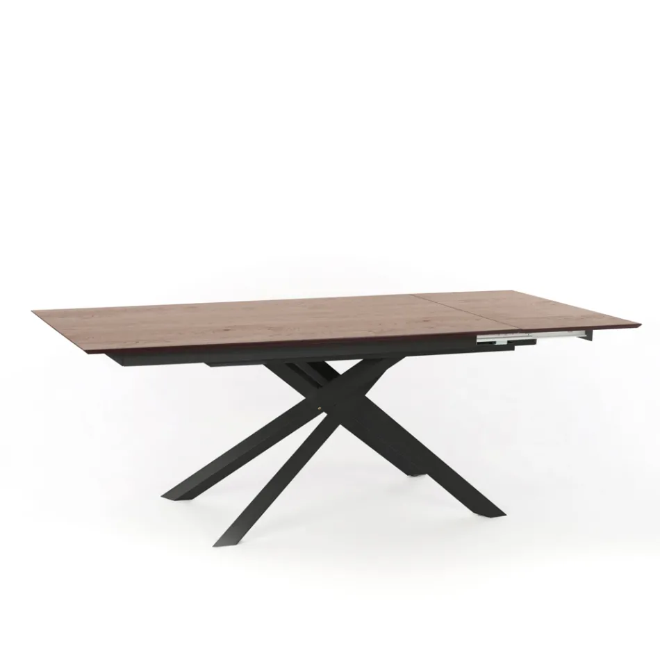 Mesa extensível de design com pernas de metal, Lucera Viadurini