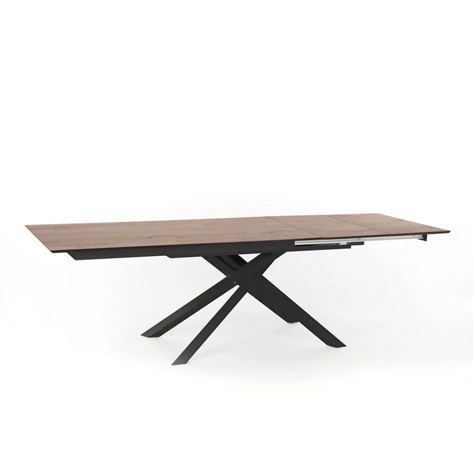 Mesa extensível de design com pernas de metal, Lucera Viadurini