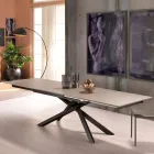 Mesa extensível de design com pernas de metal, Lucera Viadurini