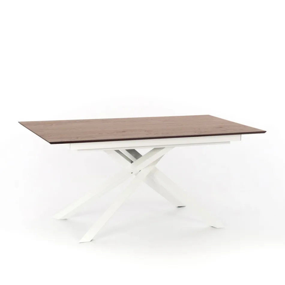 Mesa extensível de design com pernas de metal, Lucera Viadurini