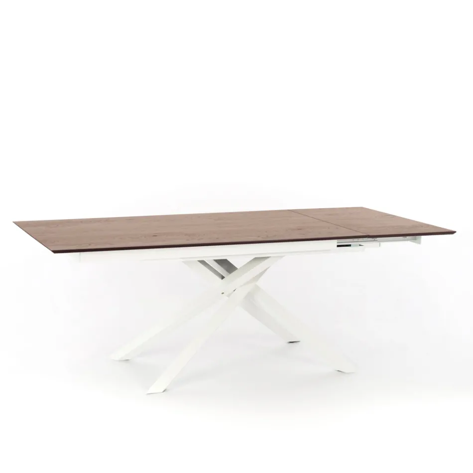 Mesa extensível de design com pernas de metal, Lucera Viadurini