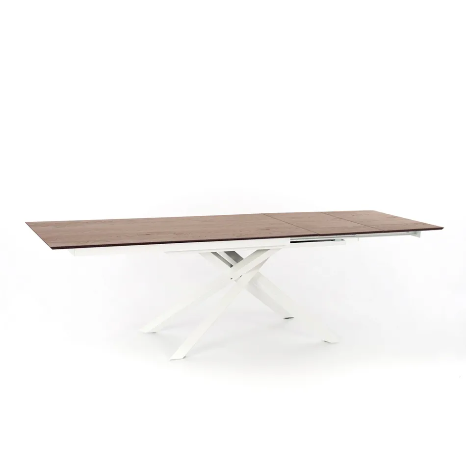 Mesa extensível de design com pernas de metal, Lucera Viadurini