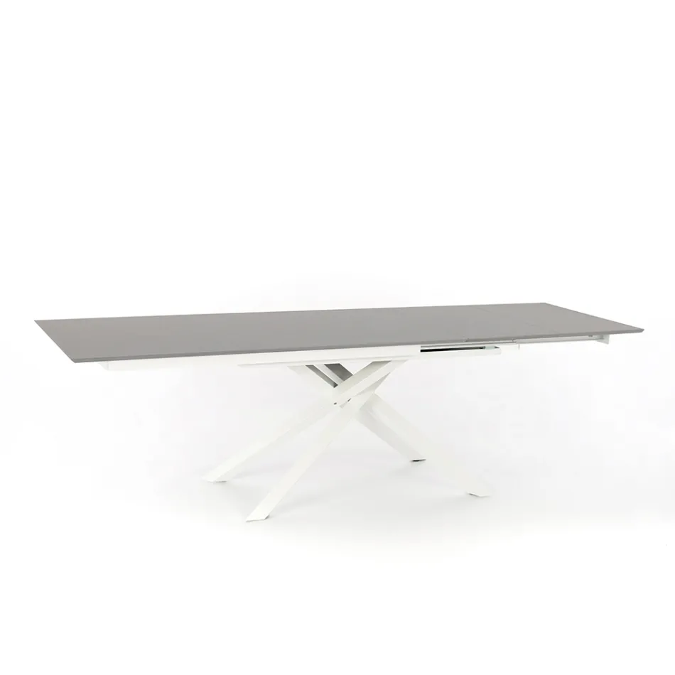 Mesa extensível de design com pernas de metal, Lucera Viadurini