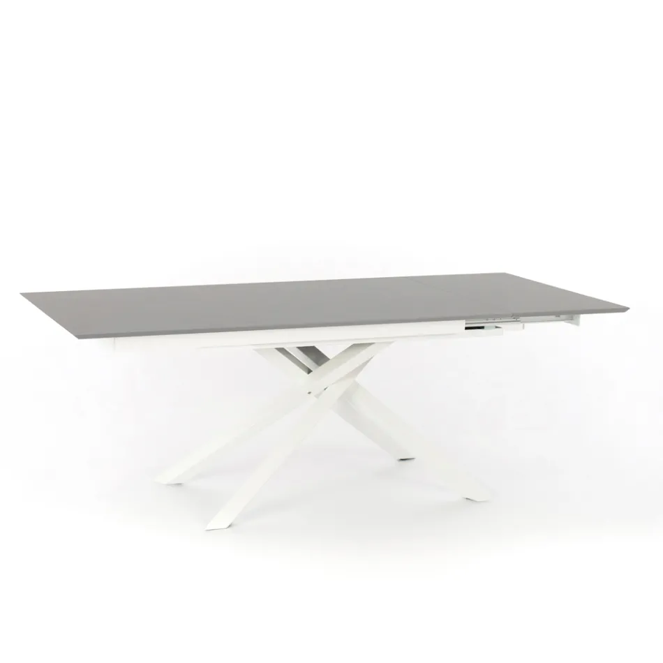 Mesa extensível de design com pernas de metal, Lucera Viadurini