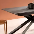 Mesa extensível de design com pernas de metal, Lucera Viadurini