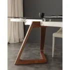 Mesa de jantar extensível moderna com tampo de vidro temperado Iside Viadurini