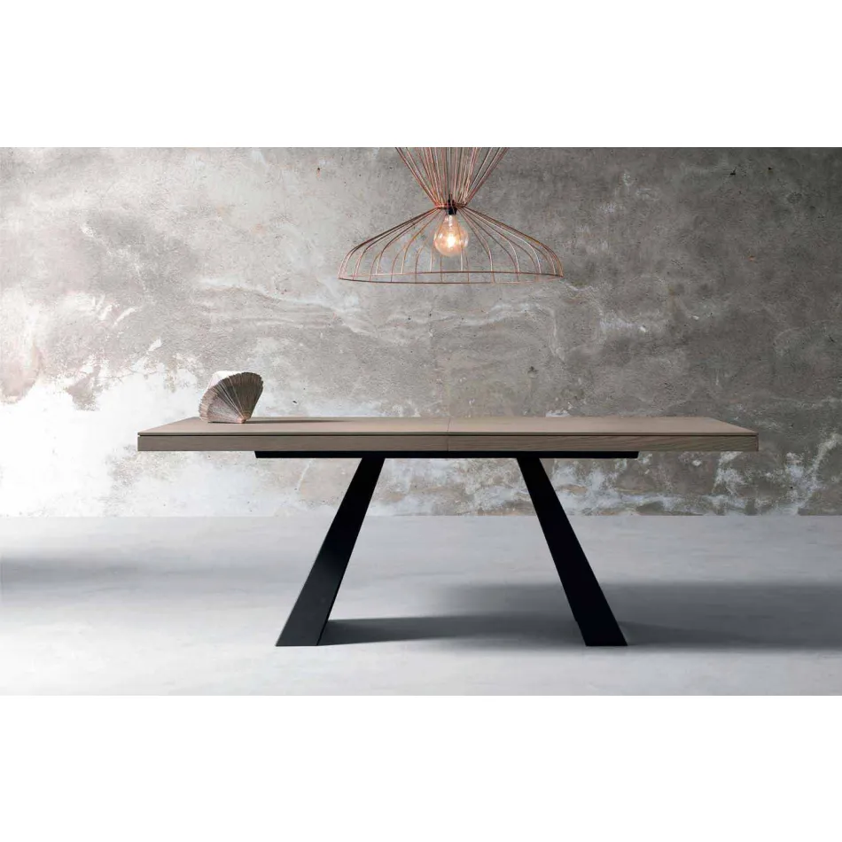 Mesa de design extensível em madeira de carvalho made in Italy Zerba Viadurini