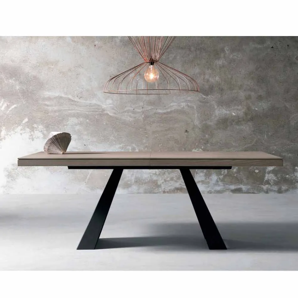 Mesa de design extensível em madeira de carvalho made in Italy Zerba Viadurini