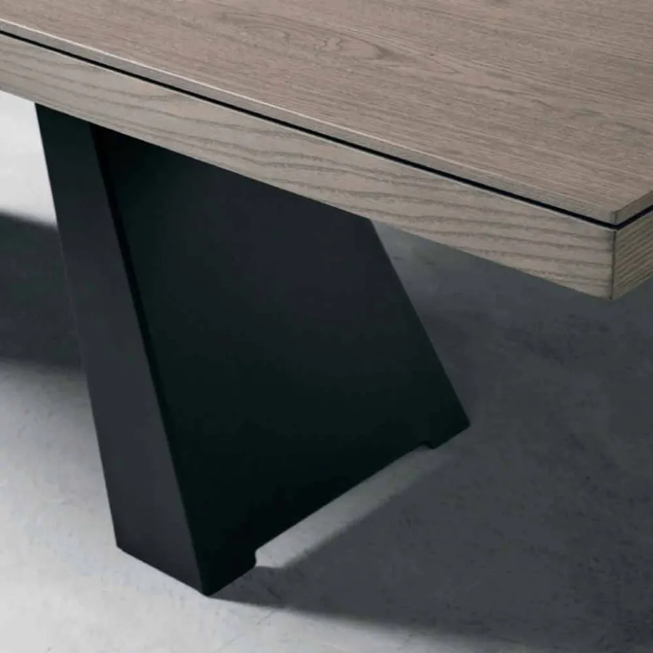 Mesa de design extensível em madeira de carvalho made in Italy Zerba Viadurini