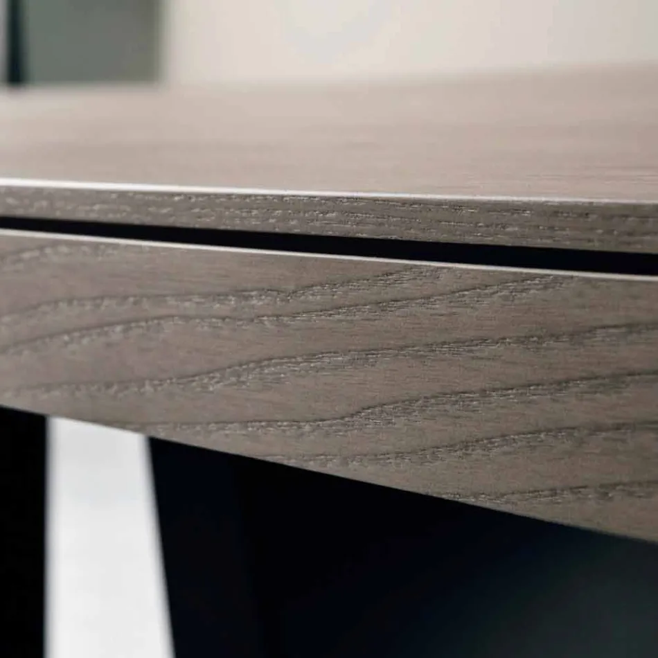 Mesa de design extensível em madeira de carvalho made in Italy Zerba Viadurini