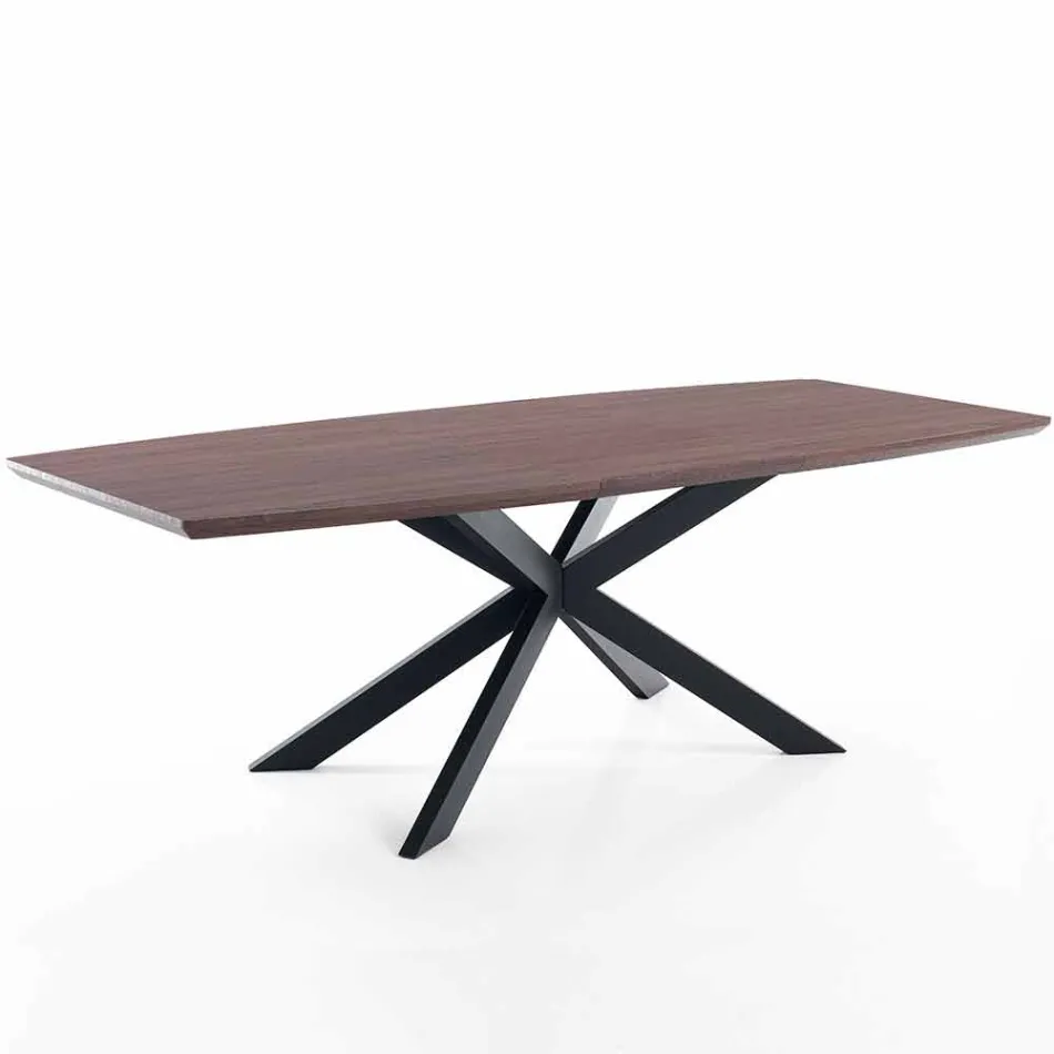 Mesa de Design Extensível em MDF e Metal, Torquato Viadurini