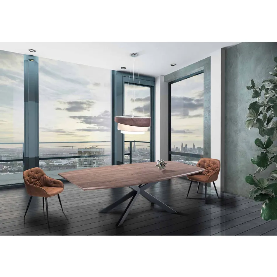 Mesa de Design Extensível em MDF e Metal, Torquato Viadurini