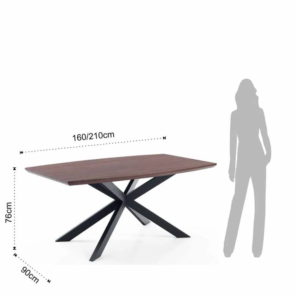Mesa de Design Extensível em MDF e Metal, Torquato Viadurini