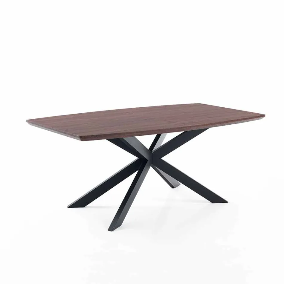 Mesa de Design Extensível em MDF e Metal, Torquato Viadurini