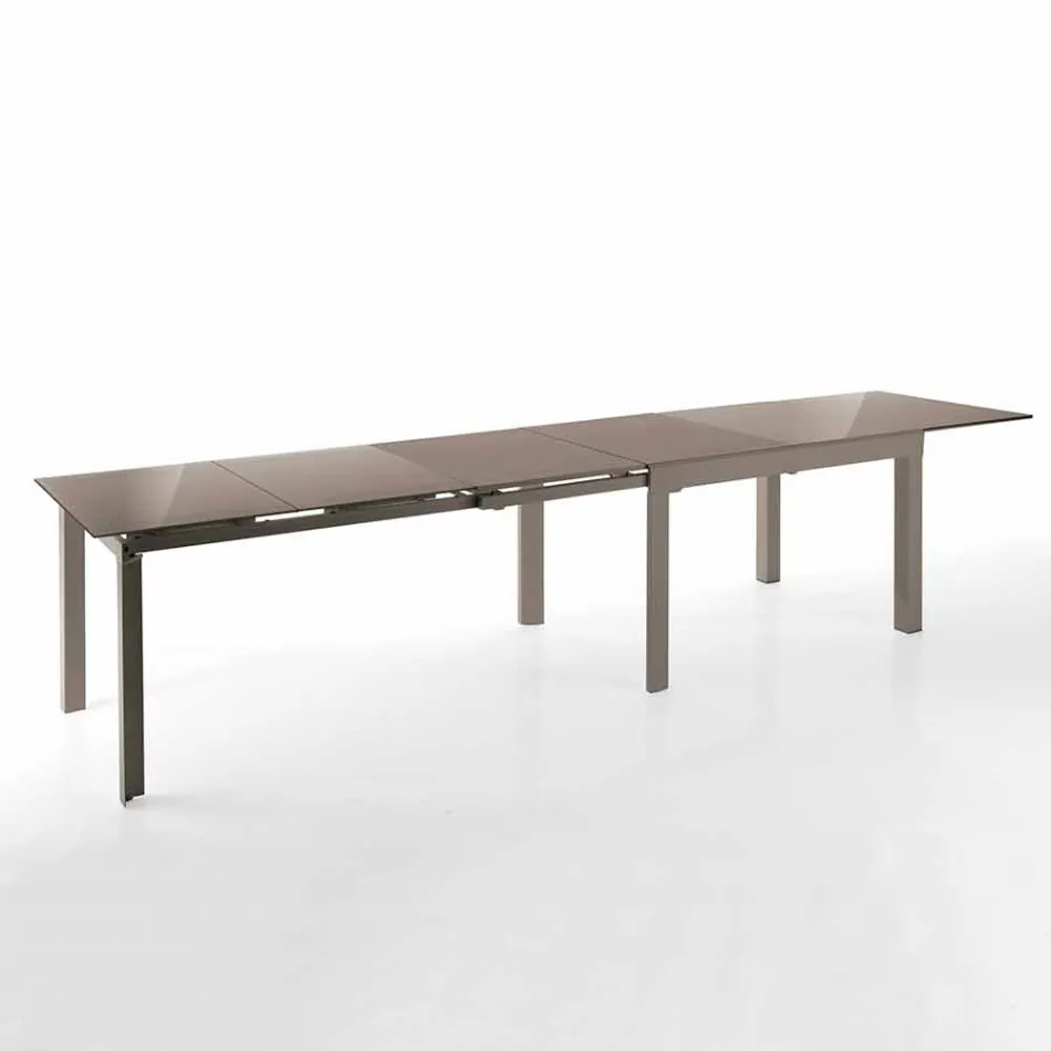 Mesa de Design Extensível em Vidro e Metal, Guerreiro Viadurini