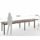 Mesa de Design Extensível em Vidro e Metal, Guerreiro Viadurini