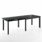 Mesa de Design Extensível em Vidro e Metal, Guerreiro Viadurini
